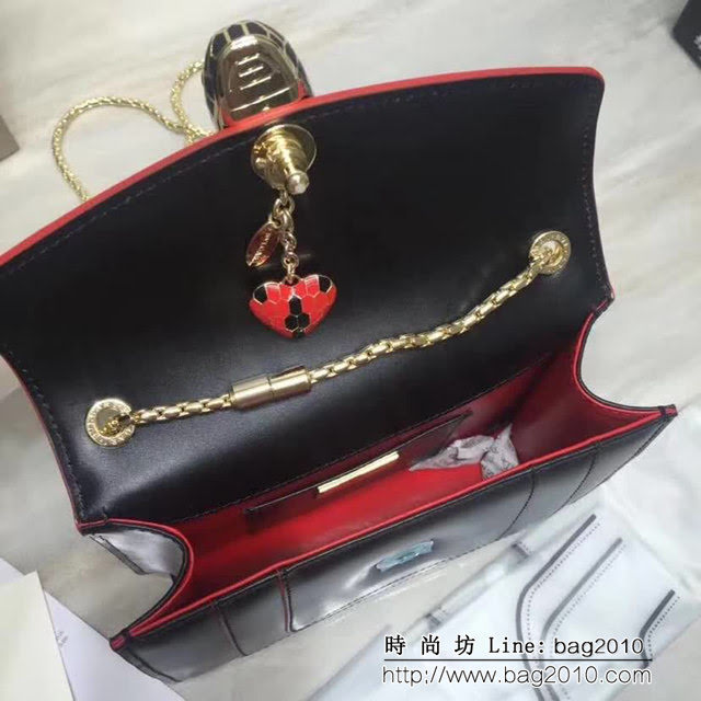 BVLGARI寶格麗 專櫃同歩新款 Serpenti Forever 小牛皮翻蓋包 鏈條單肩斜挎包 34559 FYD1420